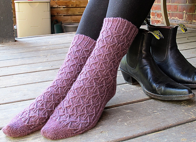 Knit Twist Stitch Sock Pattern: Euclidian Twist Stitch Sock Knitting Pattern  -  Canada